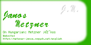 janos metzner business card